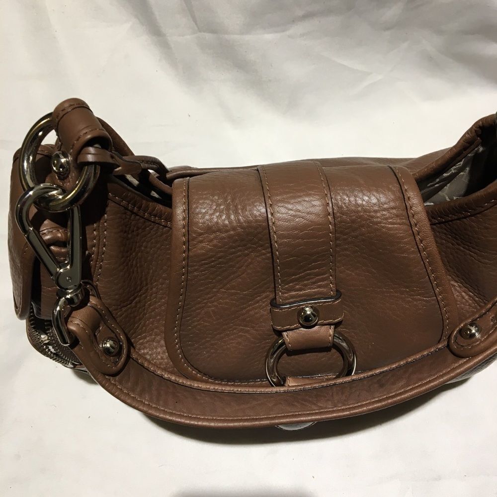 New Banana Republic Brown Genuine Leather Hobo Shoulder Bag pockets Retail $138 - Picture 6 of 15